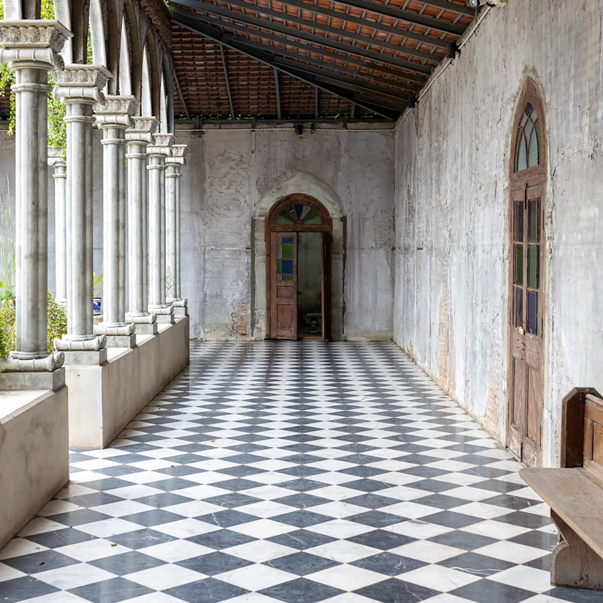 Checkerboard Patterns White checkerboard tile, product image. Premium marble for floors and walls.