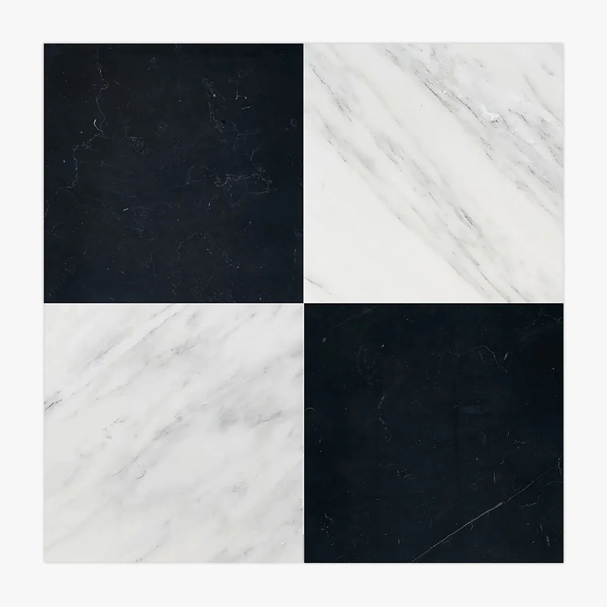 Checkerboard Patterns White checkerboard tile, primary product image. Premium marble for floors and walls.