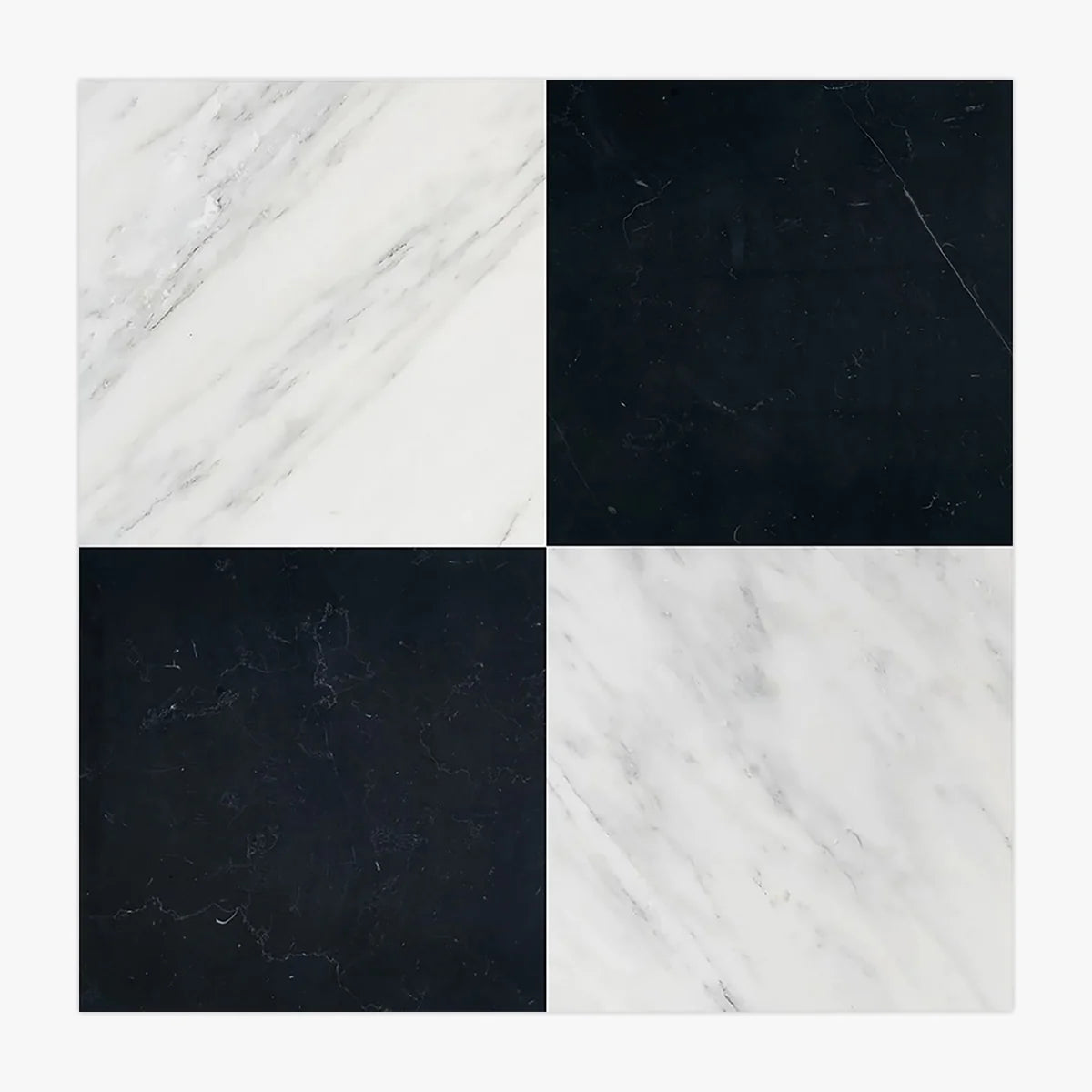 Checkerboard Patterns White checkerboard tile, primary product image. Premium marble for floors and walls.