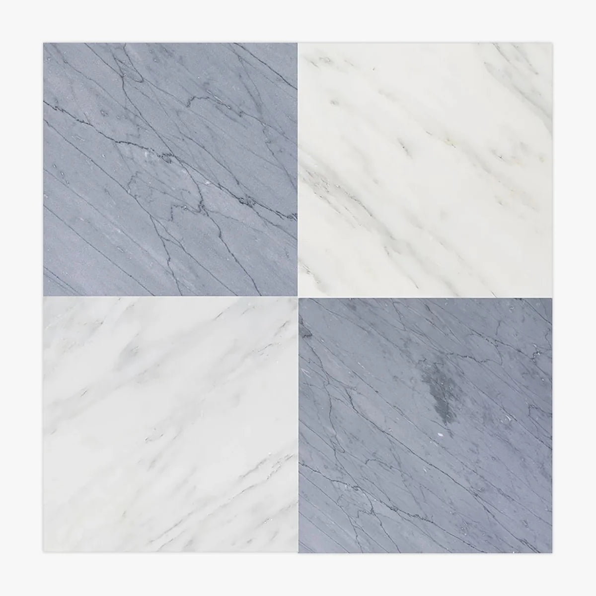 Checkerboard Patterns White checkerboard tile, primary product image. Premium marble for floors and walls.