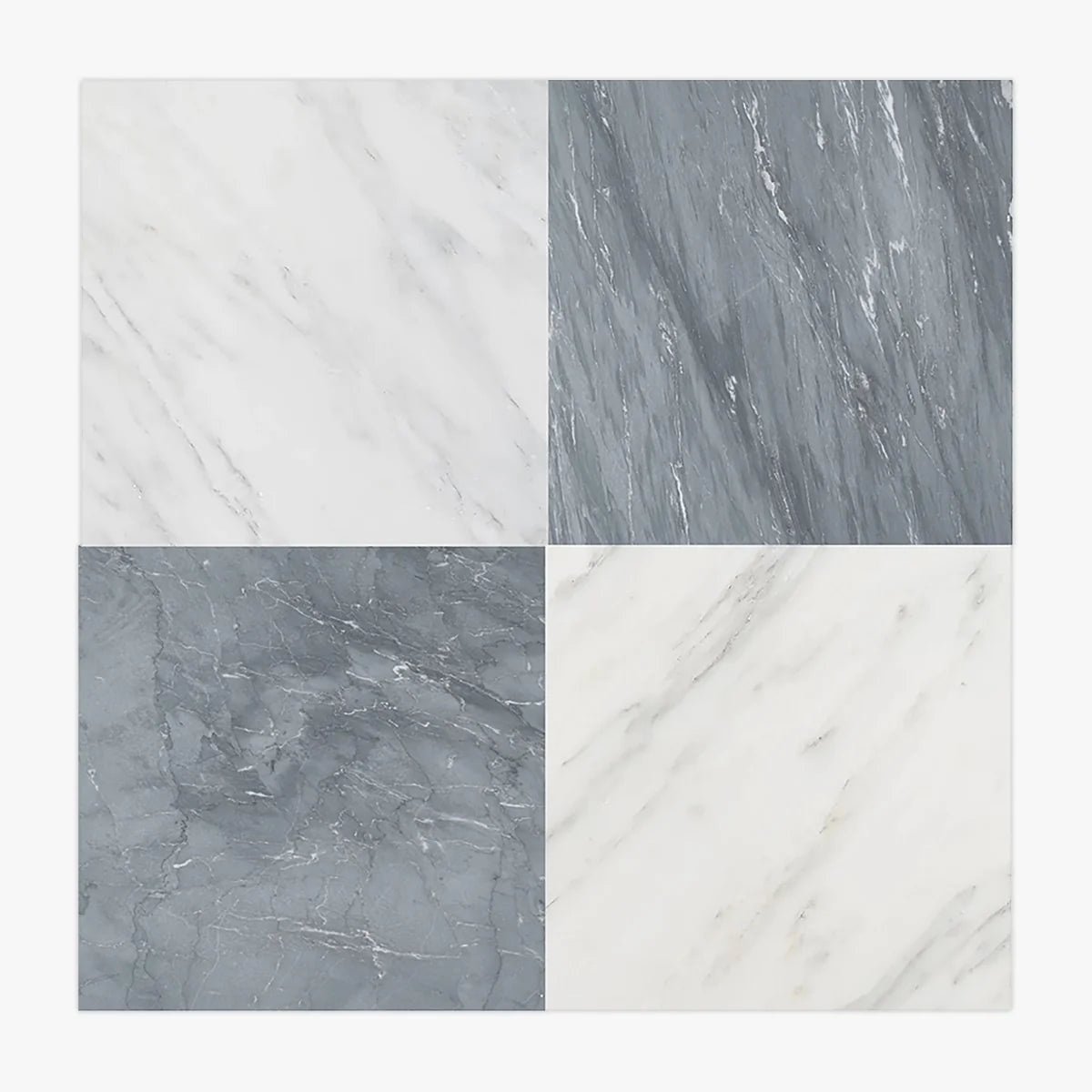 Checkerboard Patterns White checkerboard tile, primary product image. Premium marble for floors and walls.