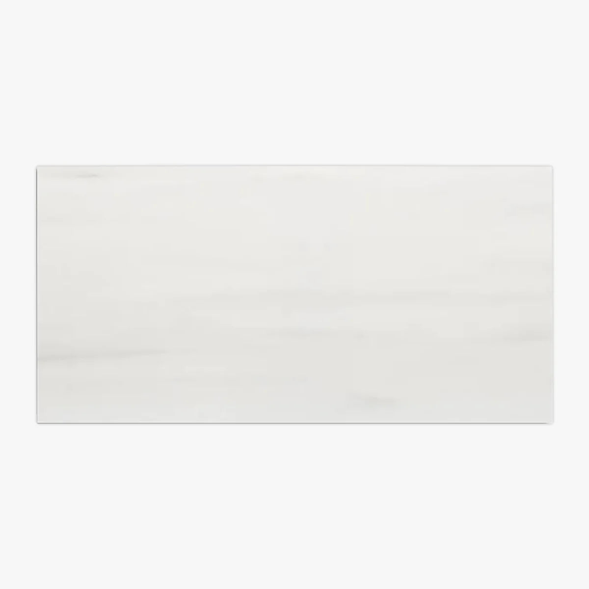 Bianco Dolomite Polished Marble White field tile, top-down product view. Premium dolomite for floors and walls.