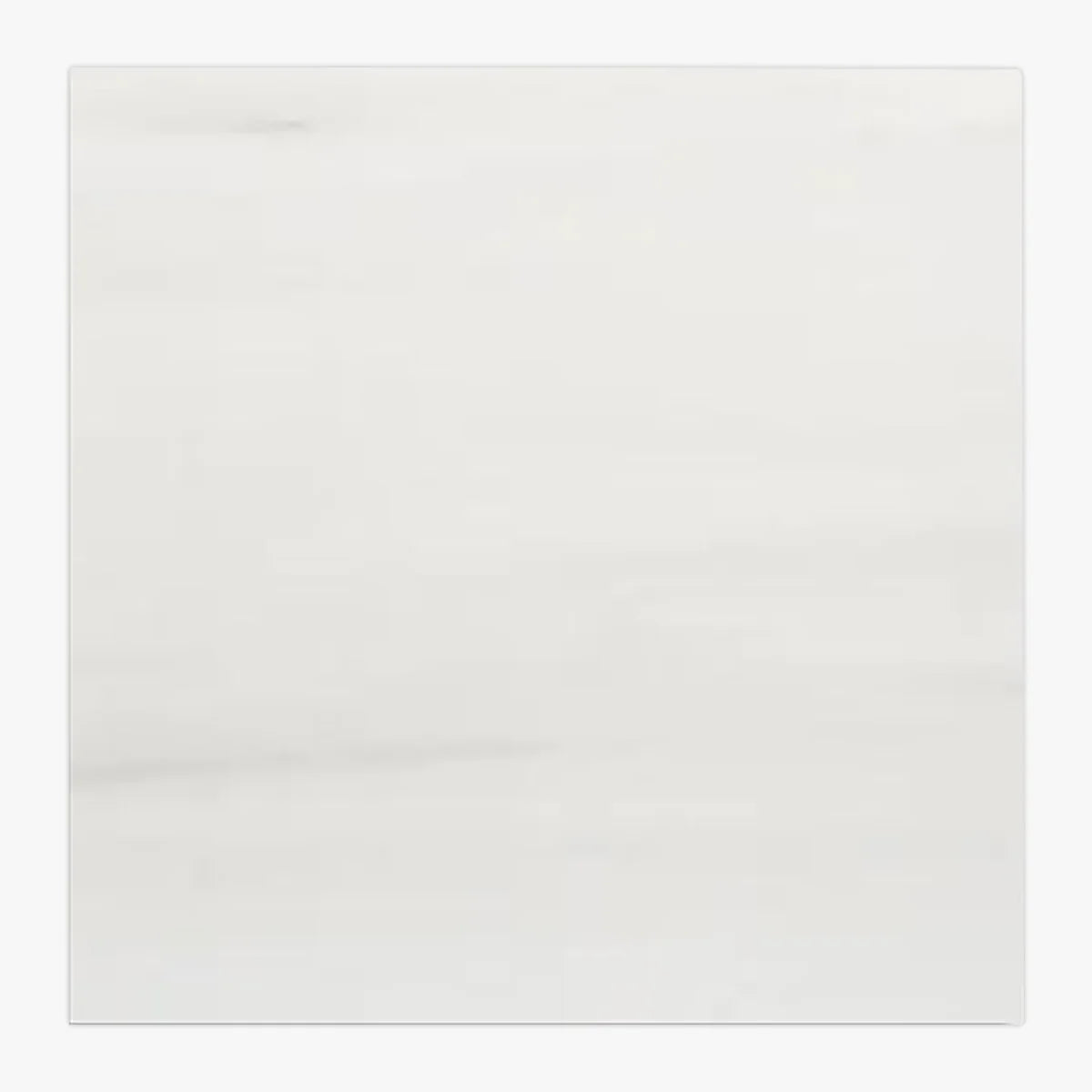Bianco Dolomite Polished Marble White field tile, top-down product view. Premium dolomite for floors and walls.