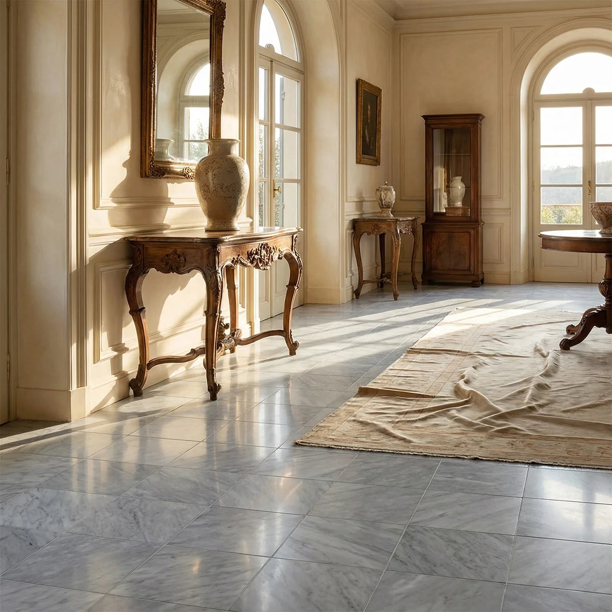Essentials Natural Stone Blue field tile, product image. Premium marble for floors and walls.