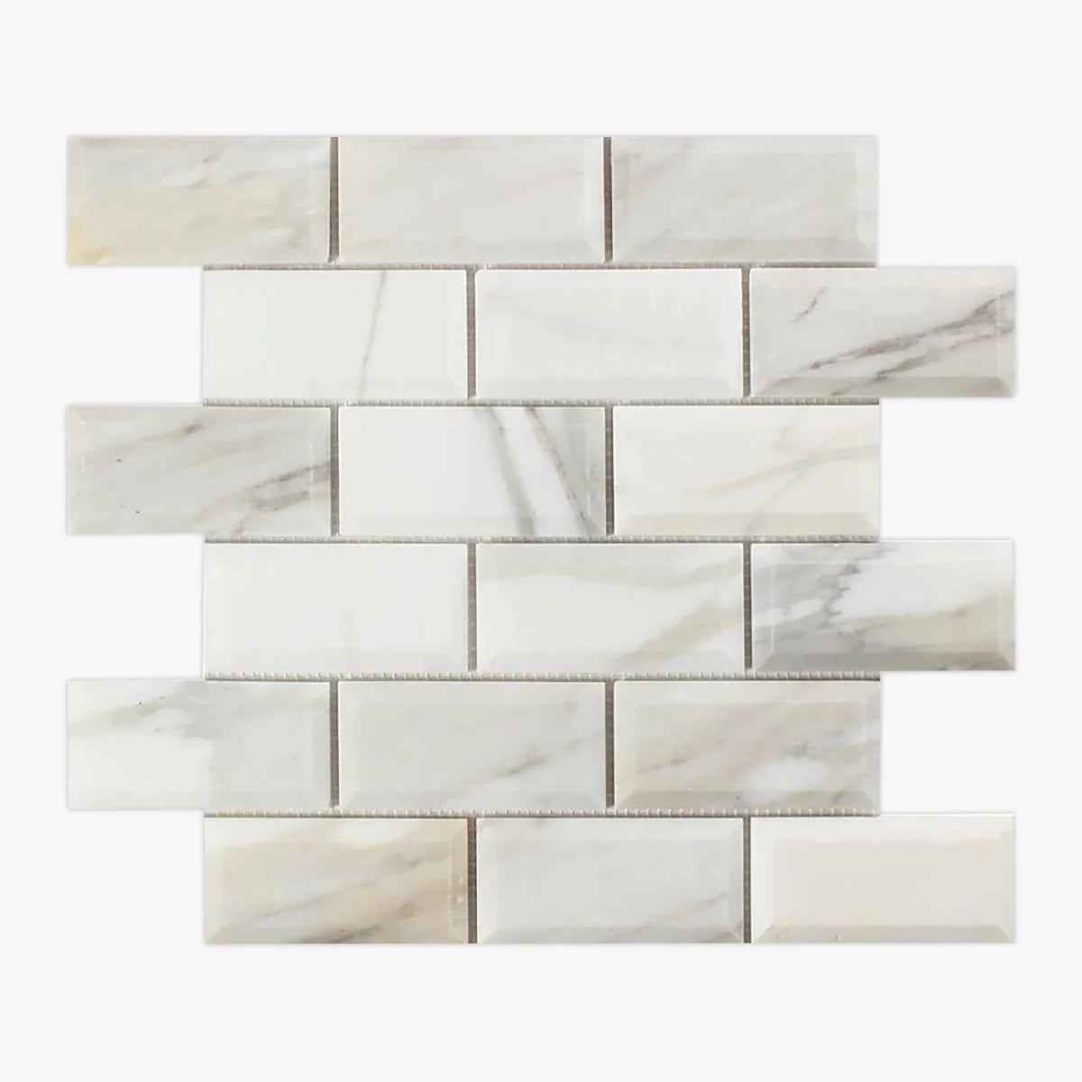 Calacatta Gold Polished Marble White mosaic, primary product image. Premium marble for floors and walls.