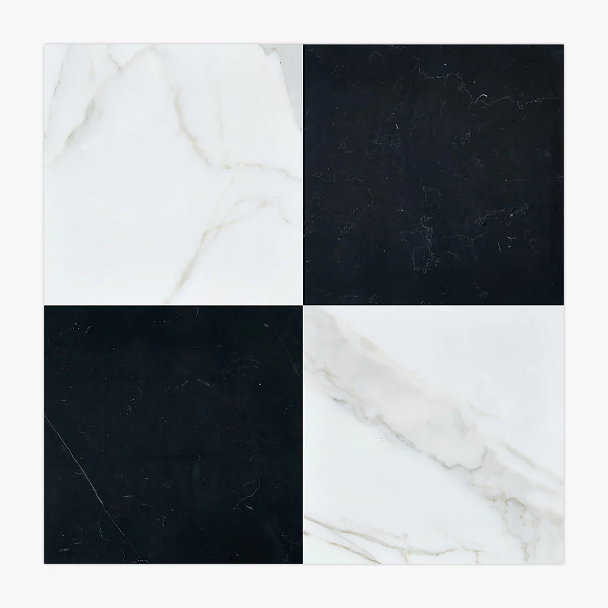 Checkerboard Patterns White checkerboard tile, primary product image. Premium marble for floors and walls.
