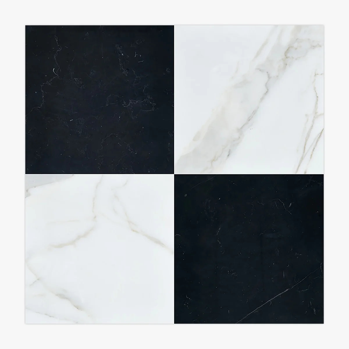 Checkerboard Patterns White checkerboard tile, primary product image. Premium marble for floors and walls.