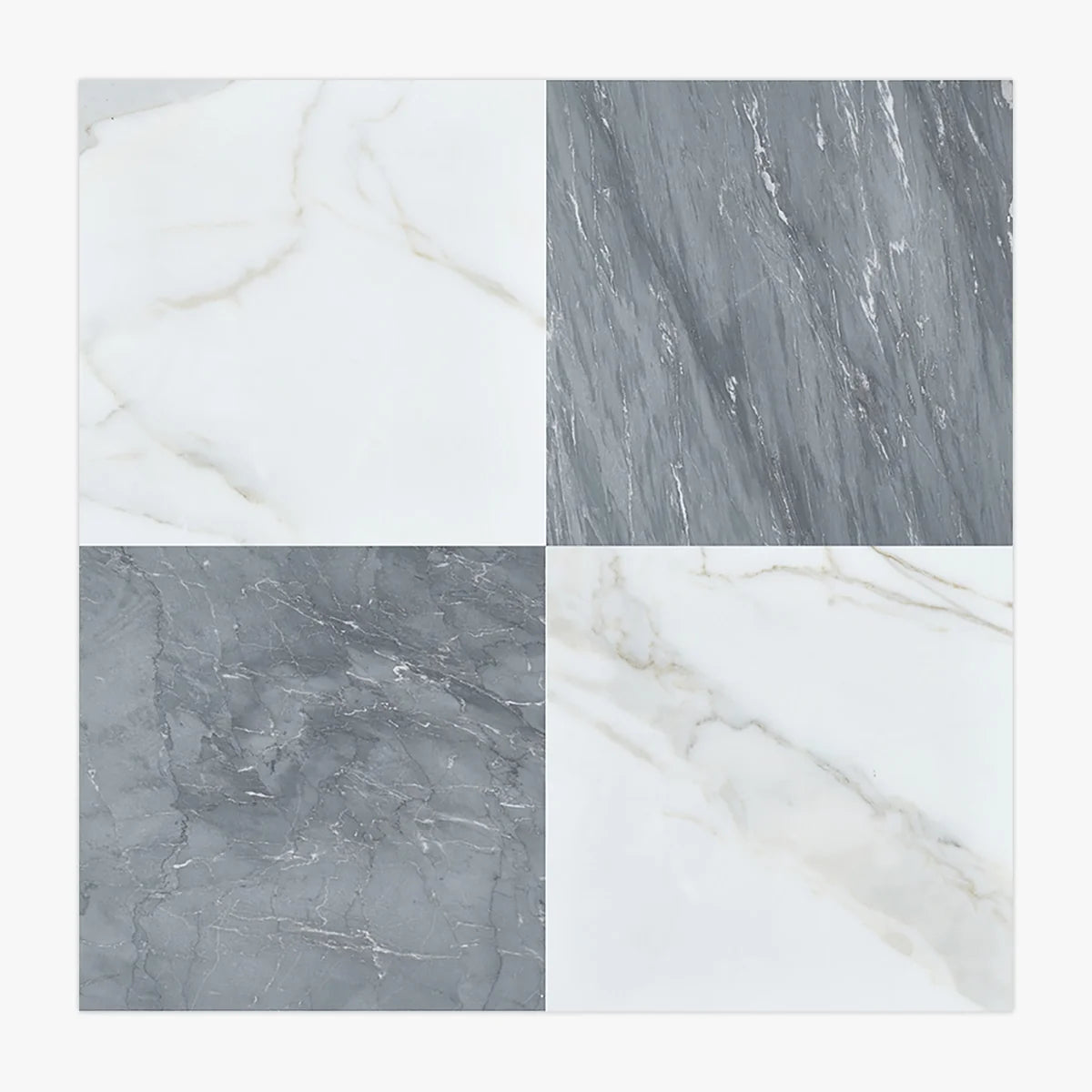Checkerboard Patterns White checkerboard tile, primary product image. Premium marble for floors and walls.