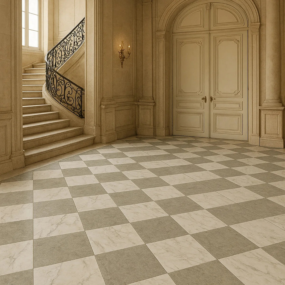 Checkerboard Patterns Multicolor checkerboard tile, product image. Premium marble for floors and walls.