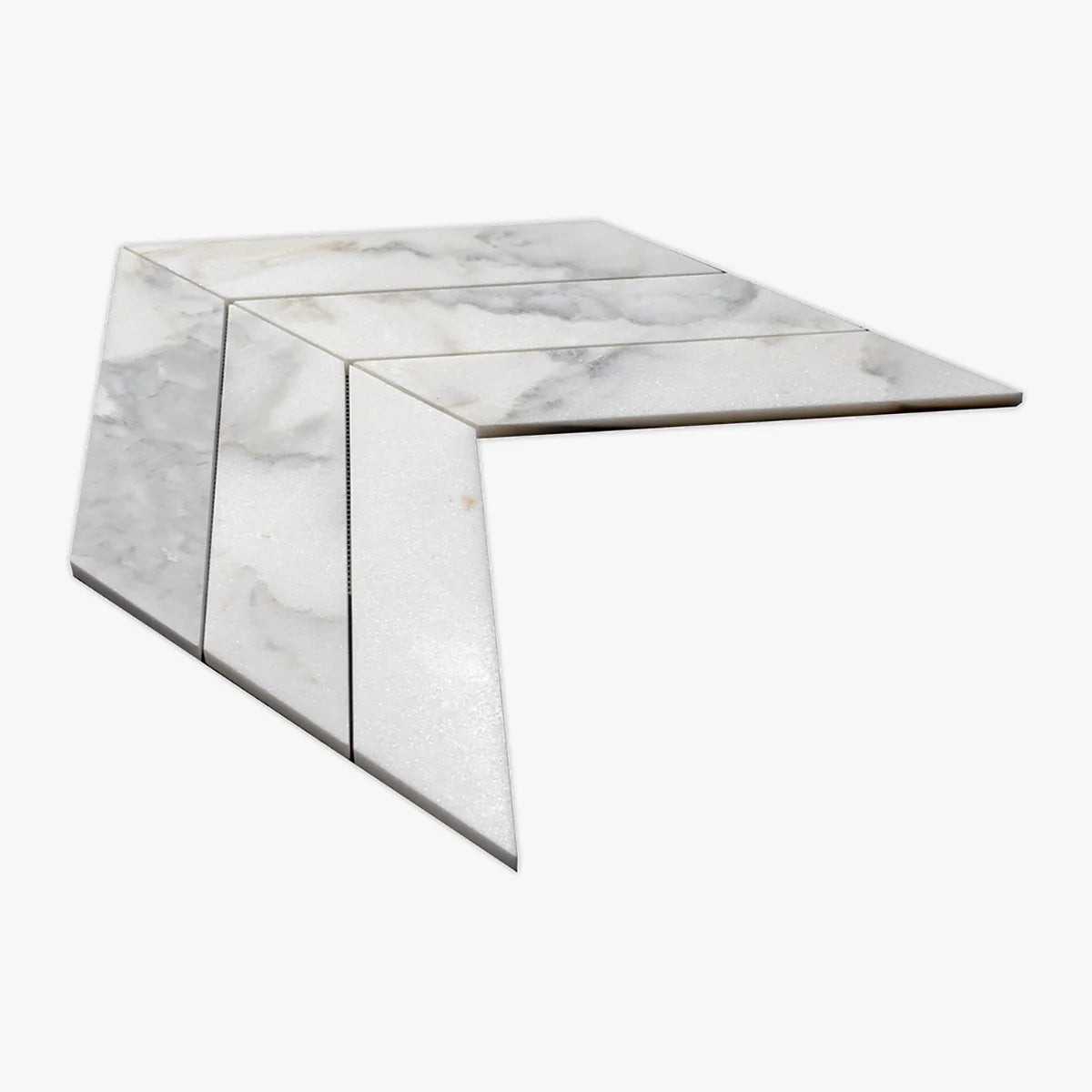 Calacatta Oliva Polished Marble White mosaic, product image. Premium marble for floors and walls.