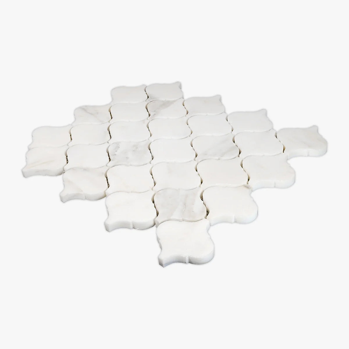 Calacatta Oliva Polished Marble White mosaic, product image. Premium marble for floors and walls.