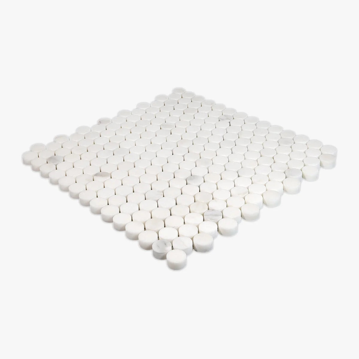 Calacatta Oliva Polished Marble White mosaic, product image. Premium marble for floors and walls.