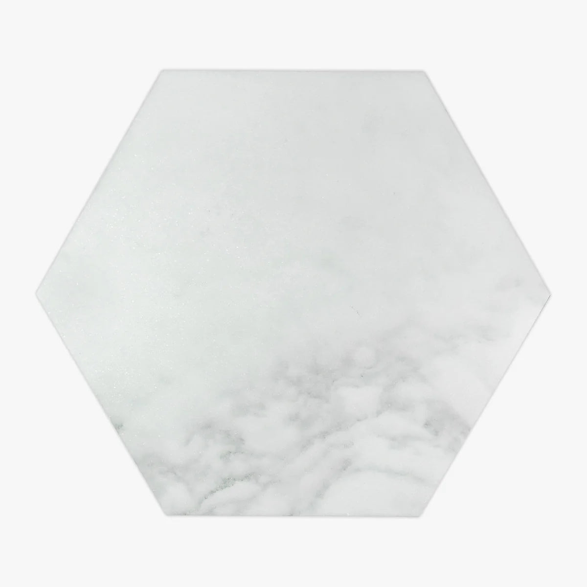 Calacatta Oliva Polished Marble White mosaic, top-down product view. Premium marble for floors and walls.