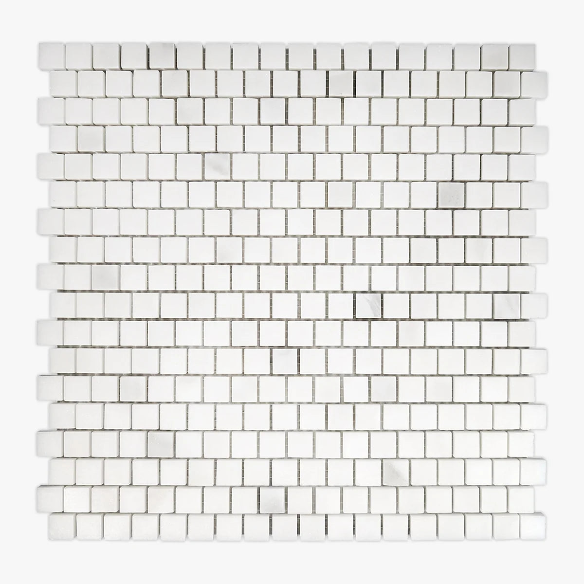Calacatta Oliva Polished Marble White mosaic, top-down product view. Premium marble for floors and walls.