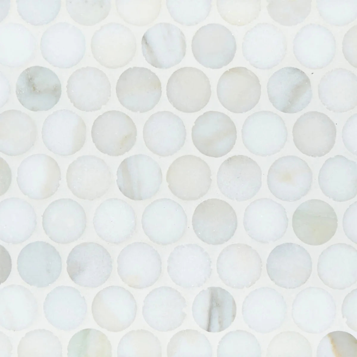 Calacatta Oliva Polished Marble White mosaic, product image. Premium marble for floors and walls.