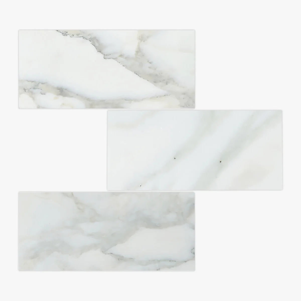 Calacatta Oliva Polished Marble White field tile, product image. Premium marble for floors and walls.