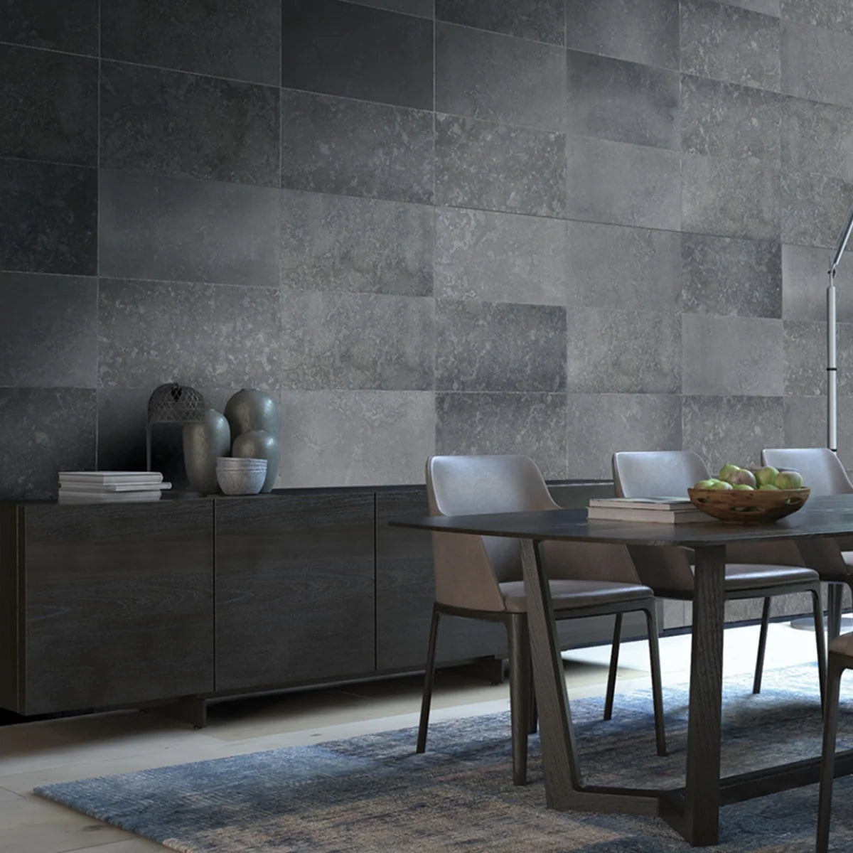 Essentials Natural Stone Gray field tile, product image. Premium limestone for floors and walls.