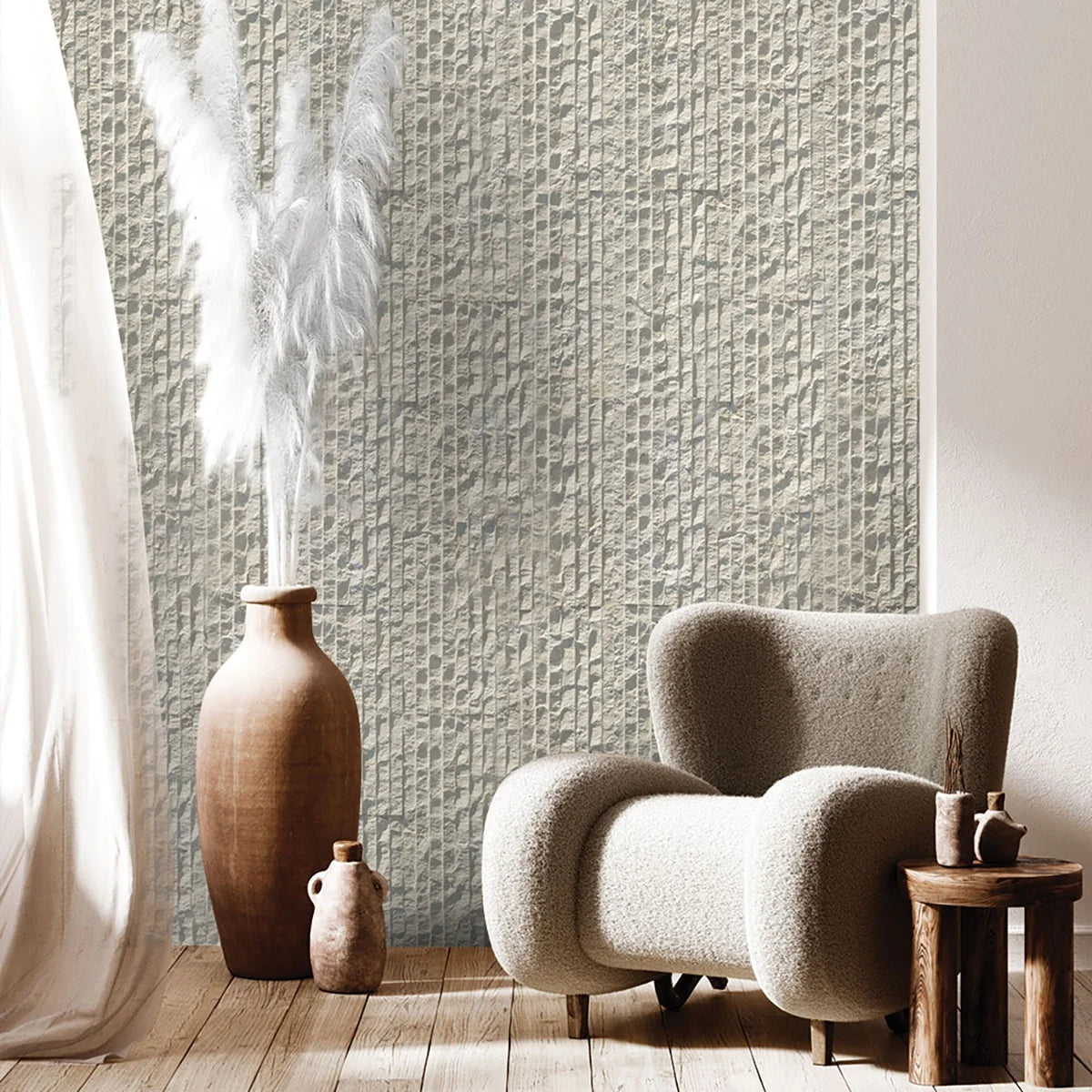 Crema Balkan Limestone Beige field tile, lifestyle installation view. Premium limestone for floors and walls.