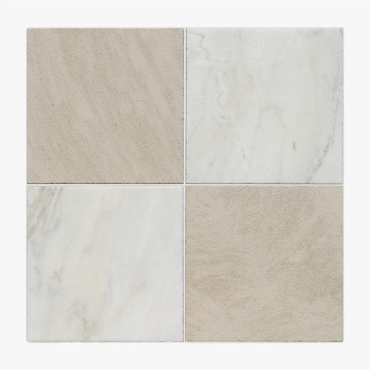 Checkerboard Patterns Multicolor checkerboard tile, primary product image. Premium limestone for floors and walls.