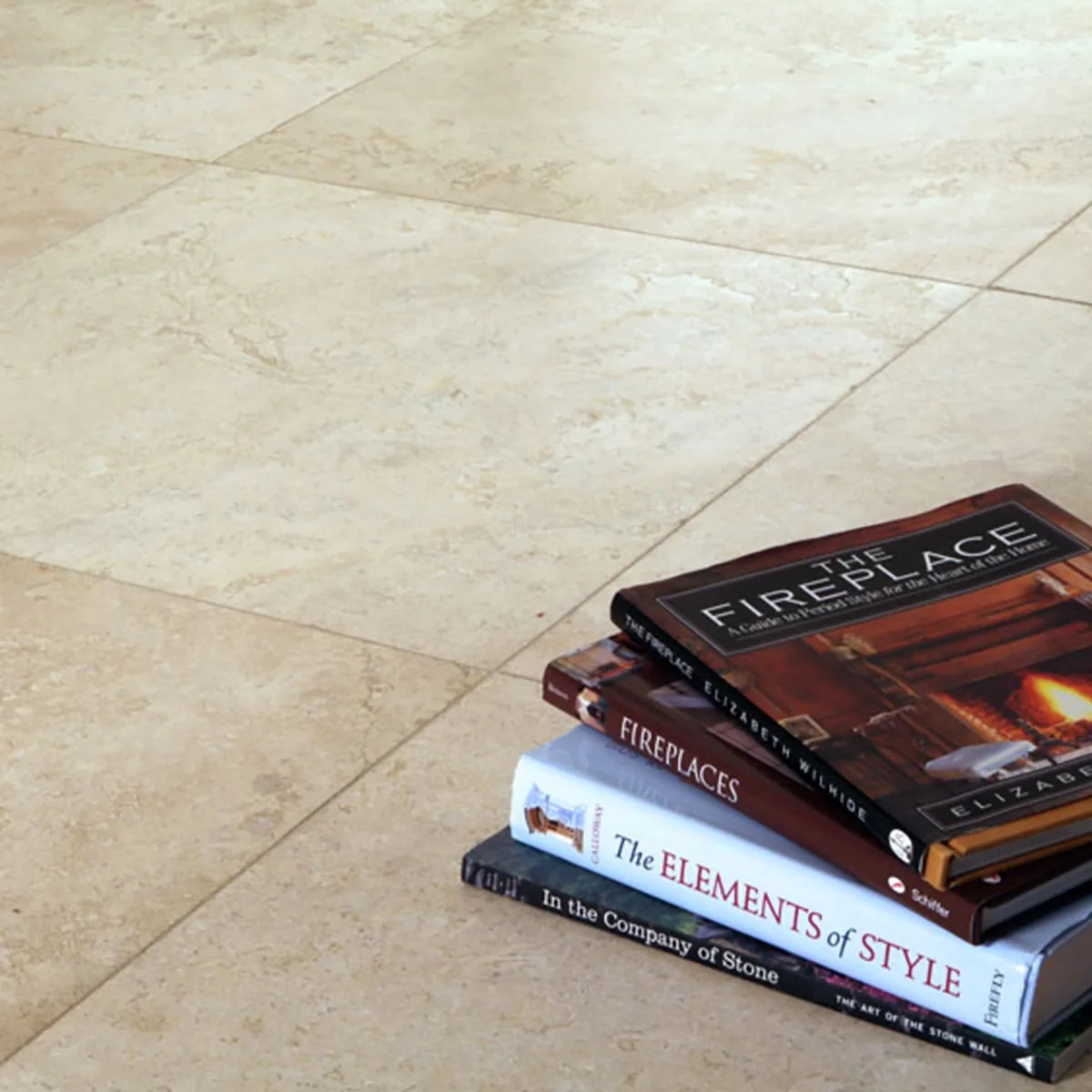 Ivory Light Travertine Beige field tile, lifestyle installation view. Premium travertine for floors and walls.