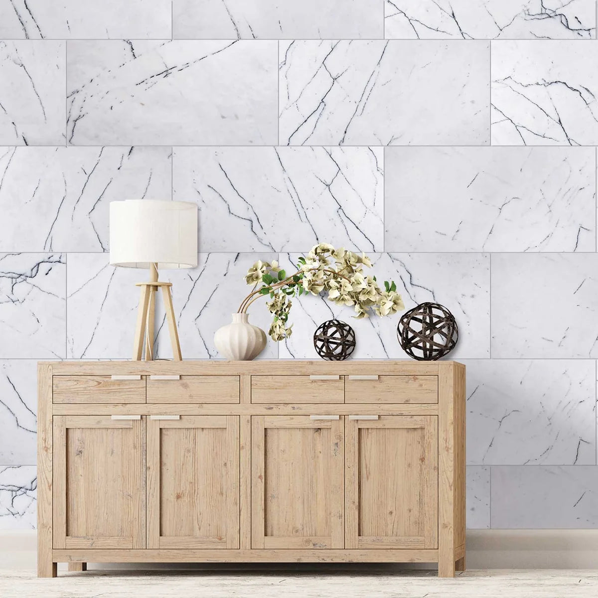 Essentials Natural Stone White field tile, product image. Premium marble for floors and walls.