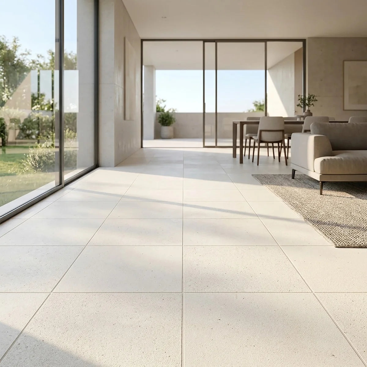 Lymra Limestone Cream field tile, product image. Premium limestone for floors and walls.