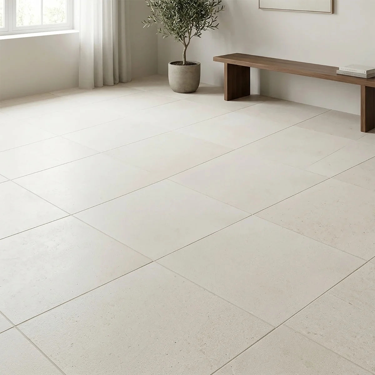Lymra Limestone Cream field tile, product image. Premium limestone for floors and walls.