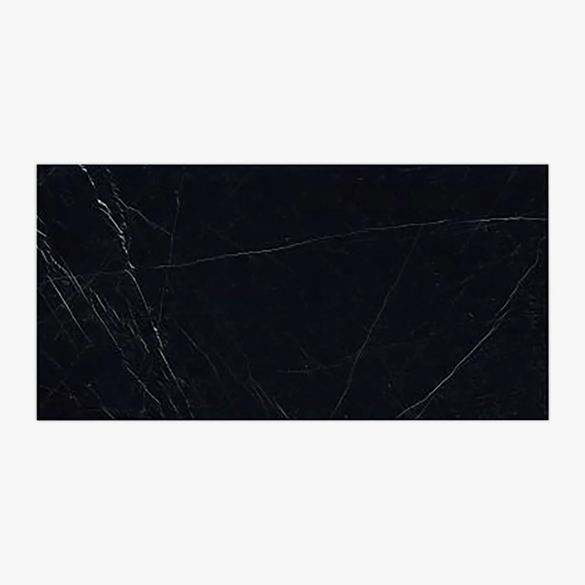 Nero Marquina Polished Marble Black field tile, primary product image. Premium marble for floors and walls.
