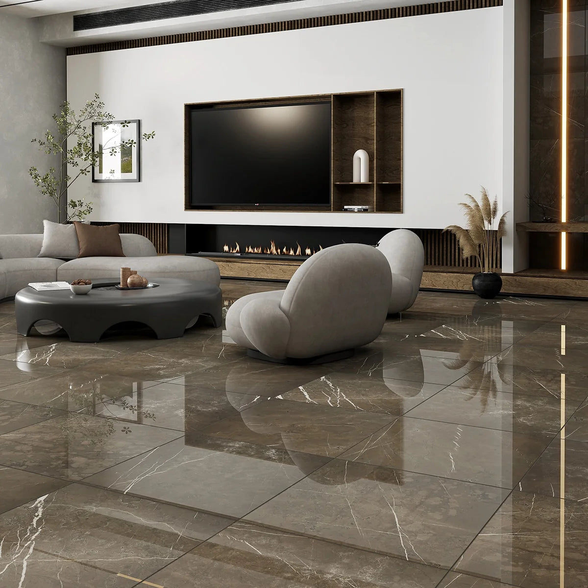 Essentials Natural Stone Gray field tile, product image. Premium marble for floors and walls.