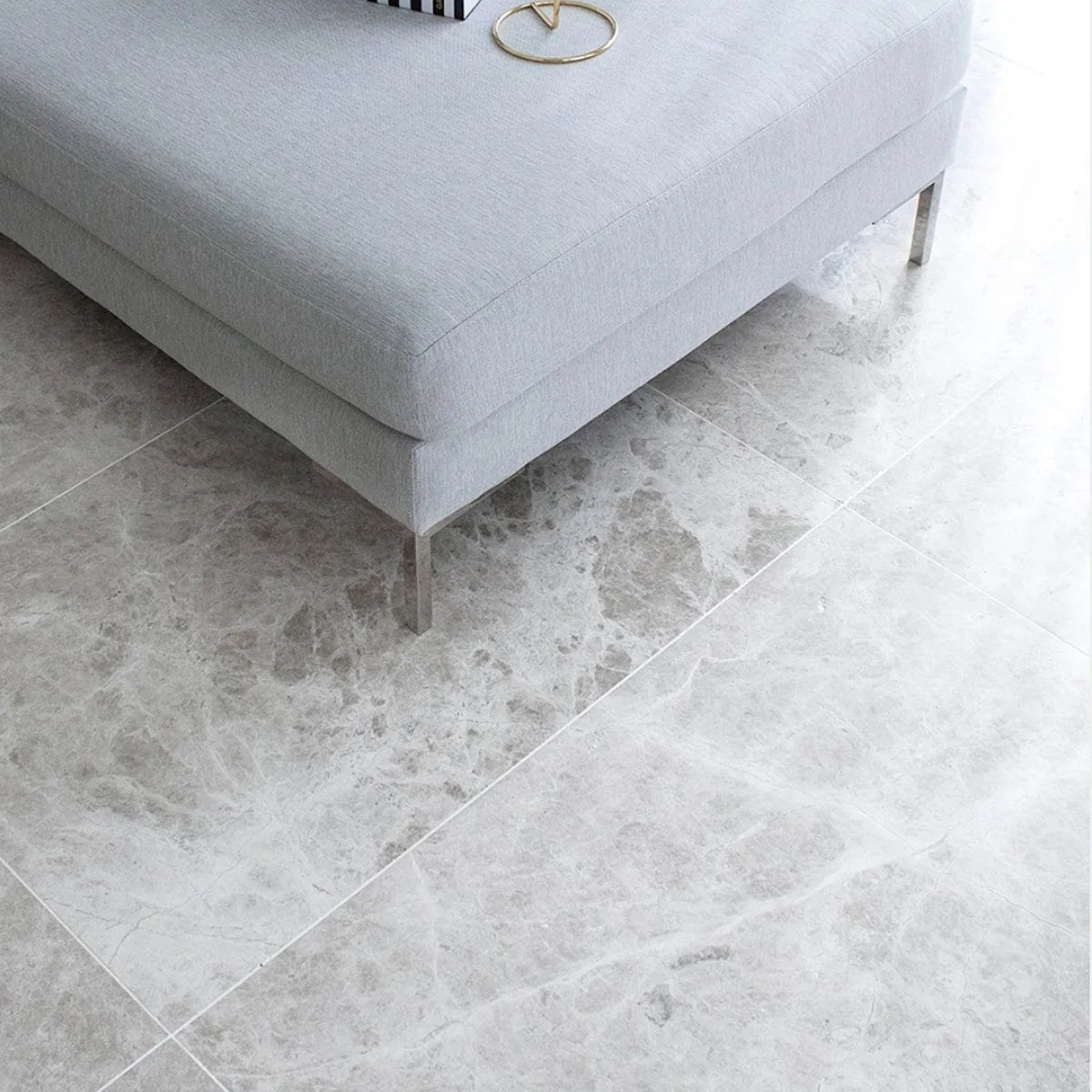 Essentials Natural Stone Gray field tile, product image. Premium marble for floors and walls.