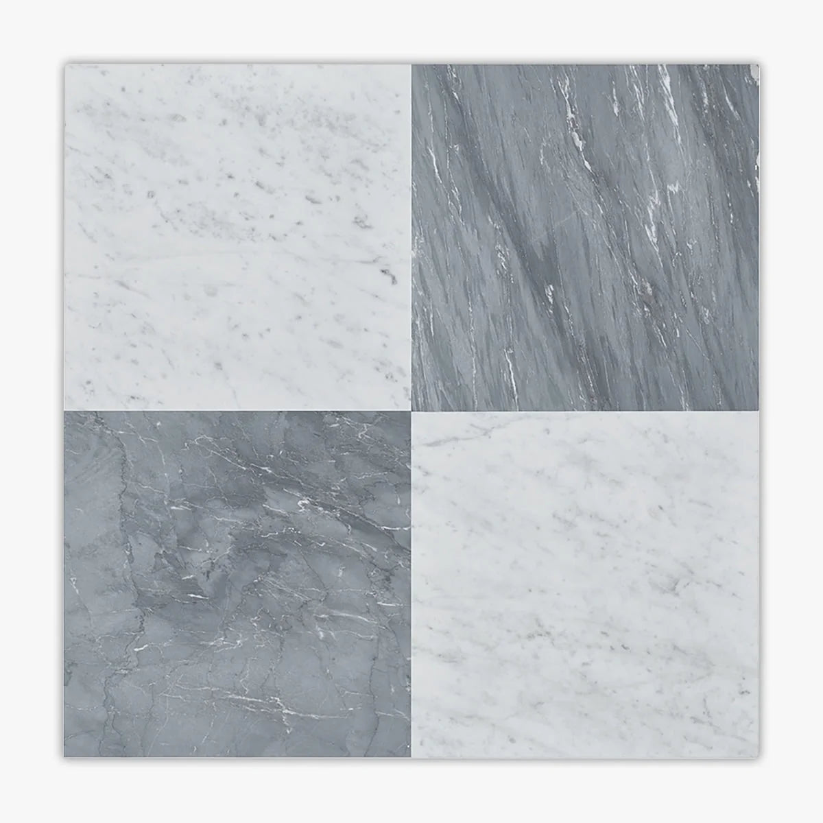 Checkerboard Patterns Multicolor checkerboard tile, primary product image. Premium marble for floors and walls.