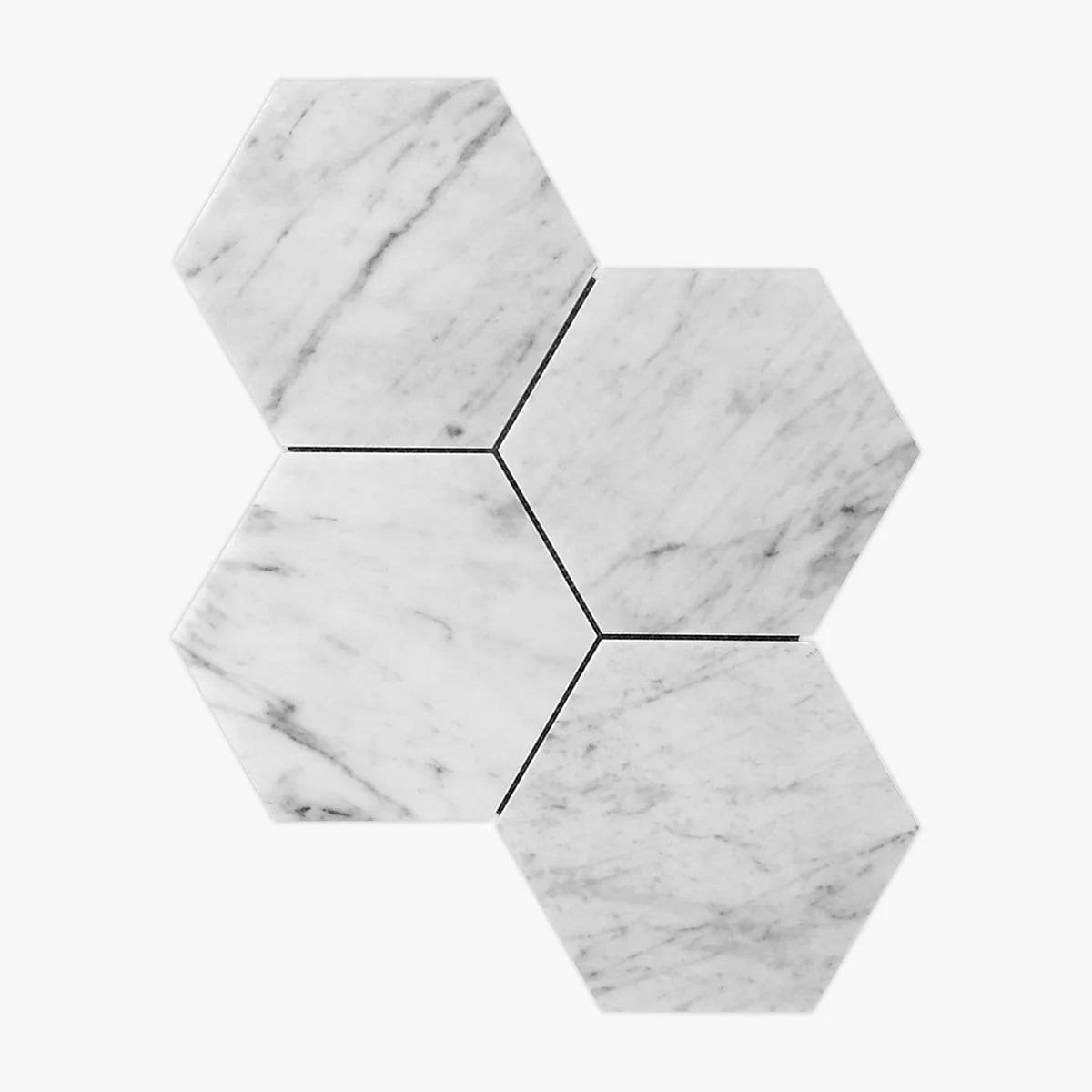 White Carrara Polished Marble White mosaic, primary product image. Premium marble for floors and walls.