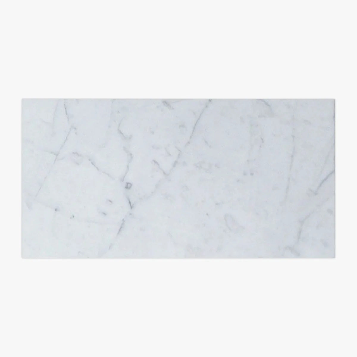 Essentials Natural Stone White field tile, top-down product view. Premium marble for floors and walls.