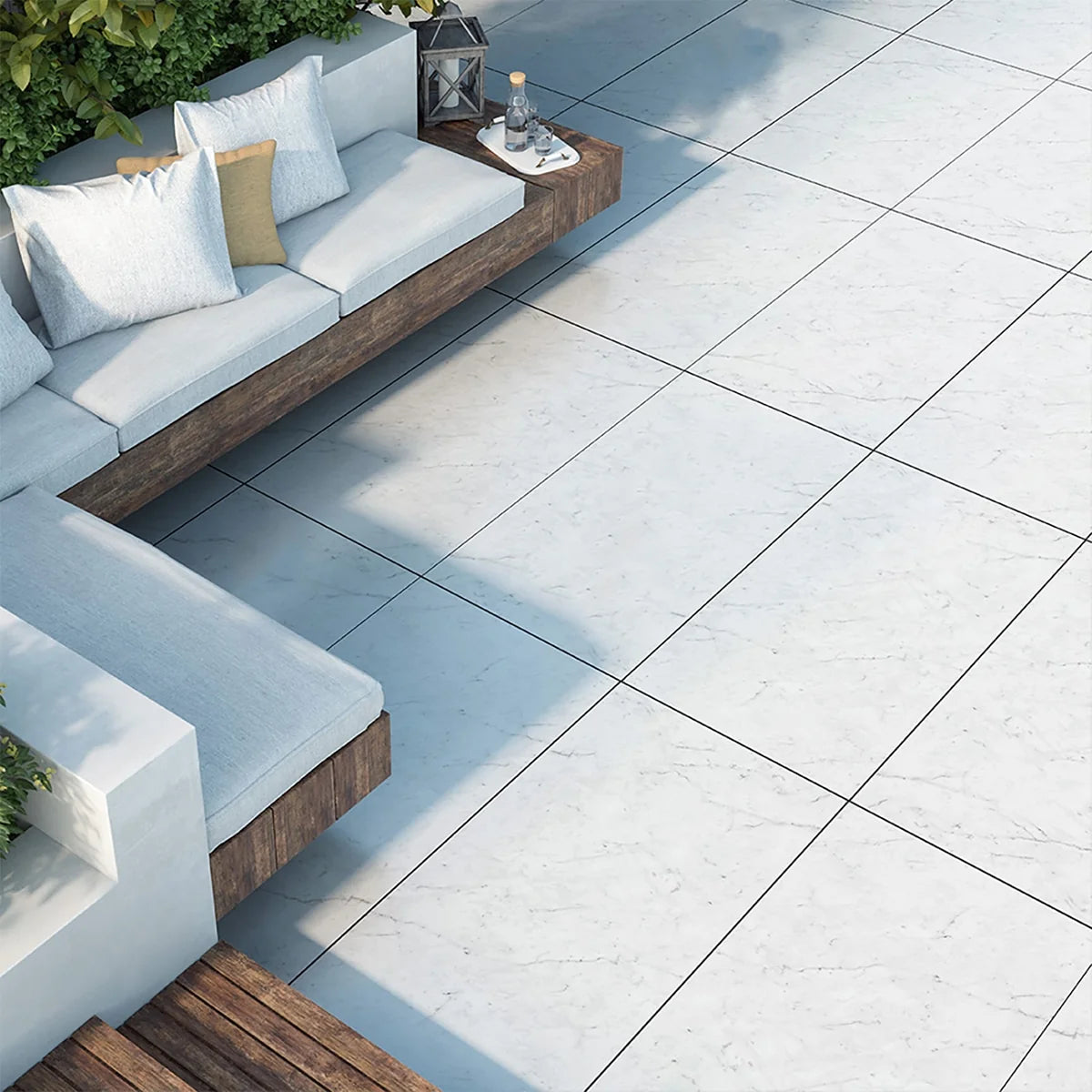 XXL Large Format White field tile, product image. Premium marble for floors and walls.
