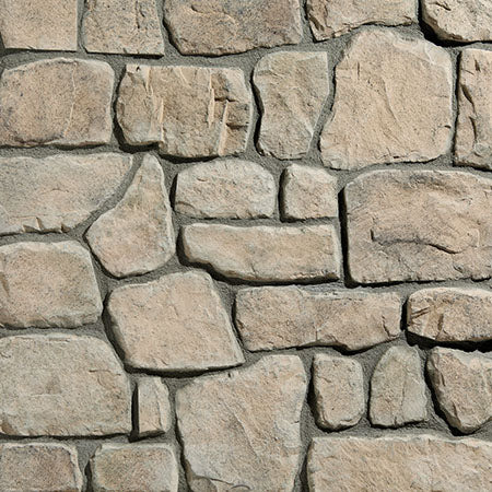 Fieldstone Shade Mountain manufactured stone accessories by Ply Gem, primary product image, 4"–12"×6"–20"×1 1/2" size. Premium manufactured stone for exterior and interior walls.