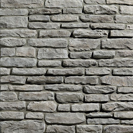 Shadow Ledgestone Hampton manufactured stone accessories by Ply Gem, primary product image, 3"–6"×6"–18"×1 1/2" size. Premium manufactured stone for exterior and interior walls.