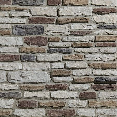 Shadow Ledgestone Niagara manufactured stone accessories by Ply Gem, primary product image, 3"–6"×6"–18"×1 1/2" size. Premium manufactured stone for exterior and interior walls.