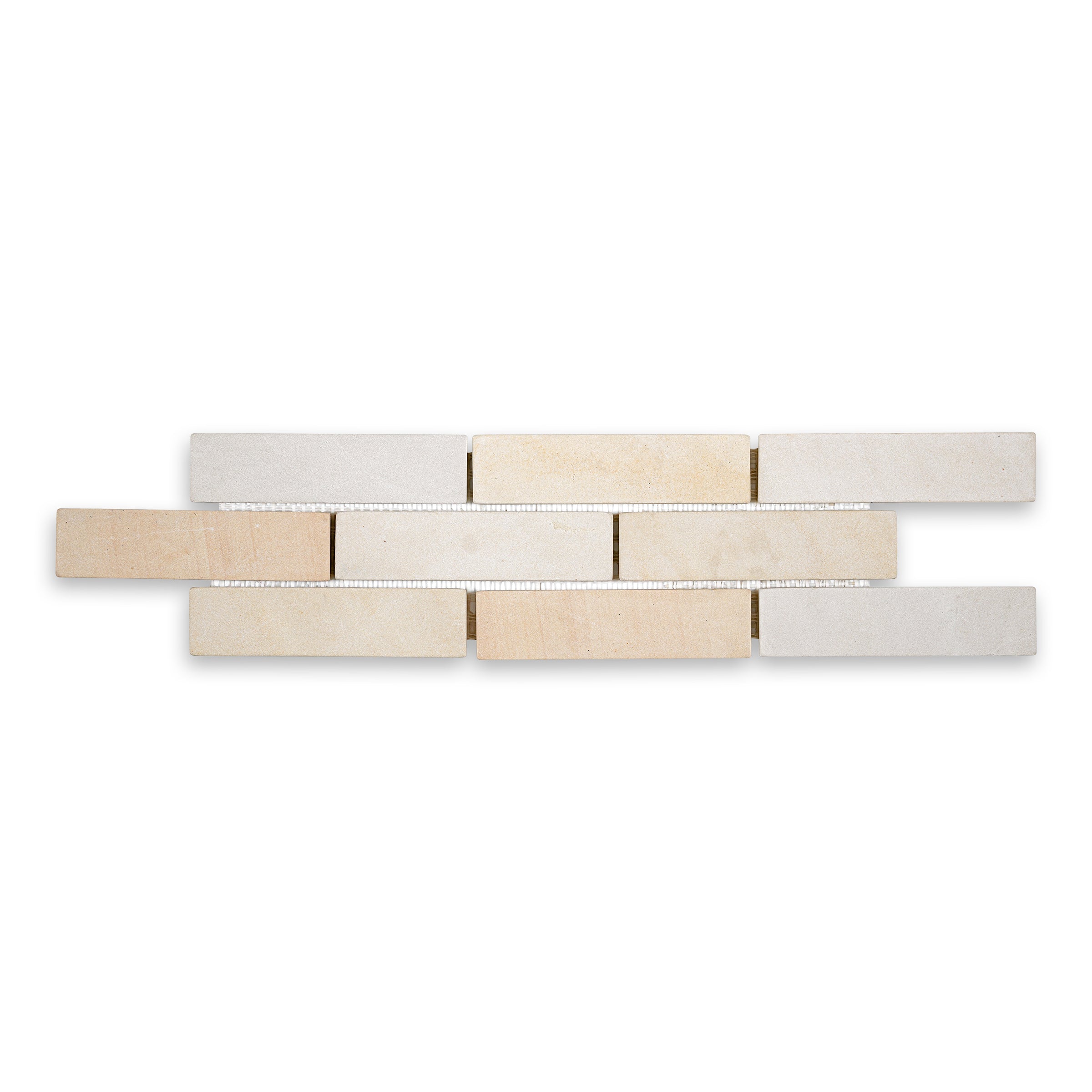 BUY ONLINE: Sedona Sandstone 2"X8" Offset Brick Mosaic | 6"X24"X⅜ ...