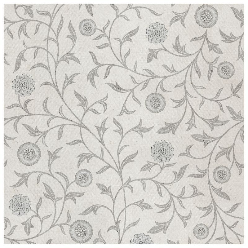 Arbor Silver Bloom wallcovering, top-down product view