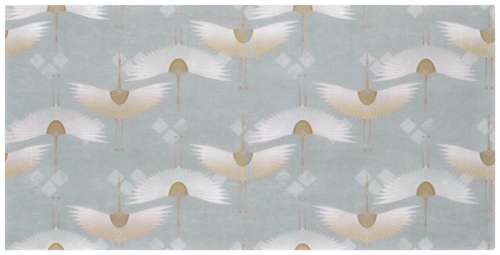 Bakasana Birds Forest field tile, alternate product view, 12"×24"×3/8" size. Premium limestone for floors and walls.