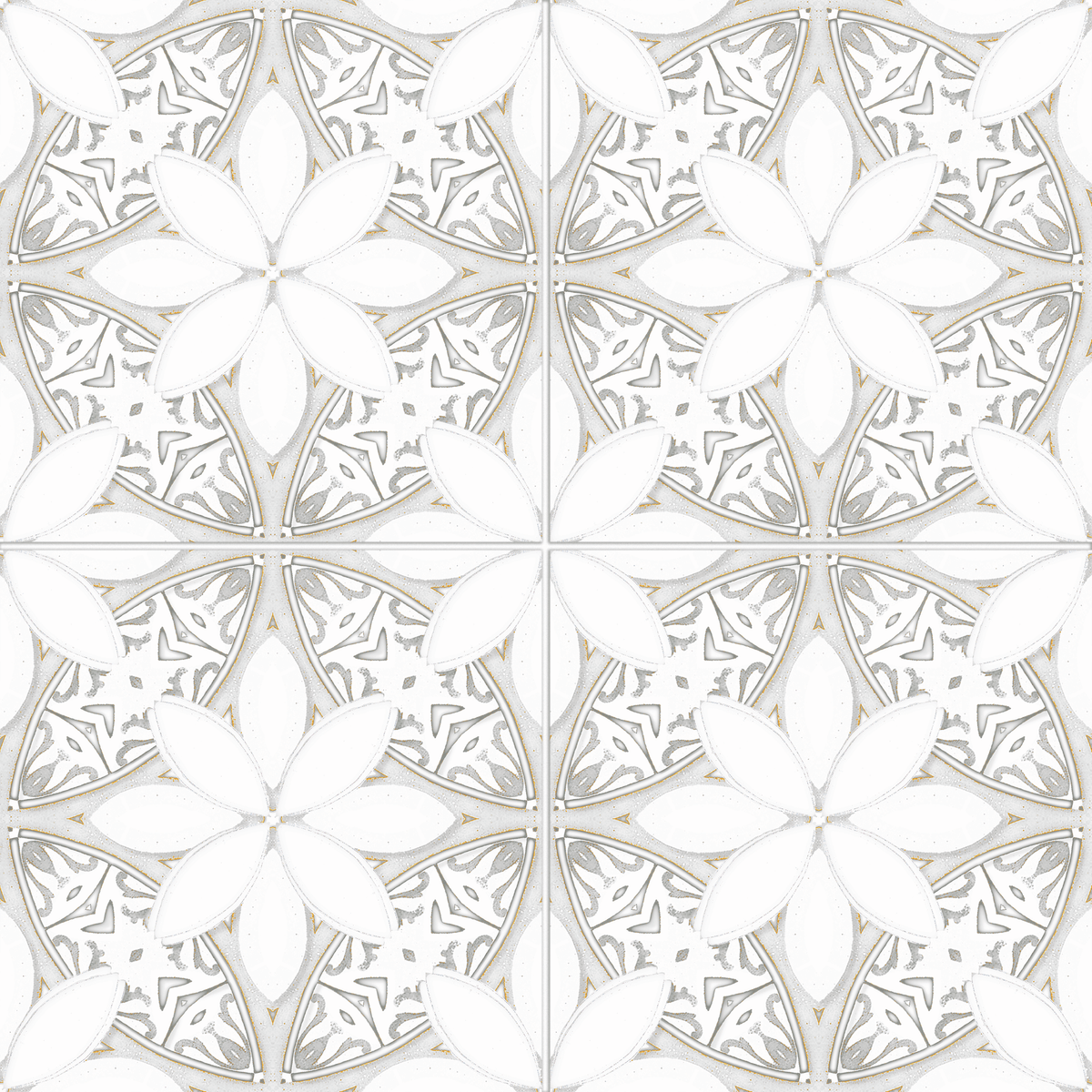 Stone Impressions Camille Evening Dove tile pattern swatch — available at Surface Group