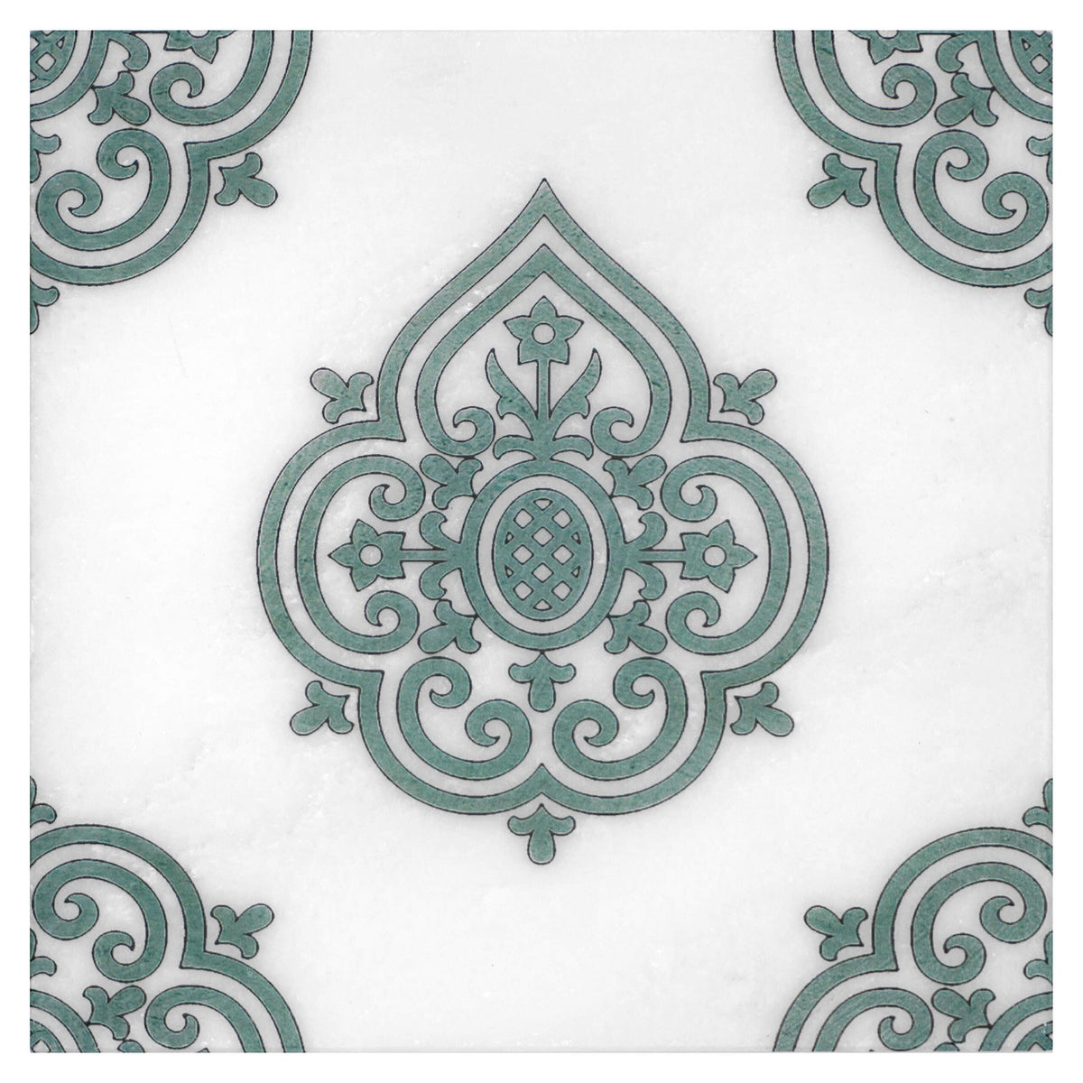 Caprice Sapphire field tile, alternate product view, 3"×3"×3/8" size. Premium travertine for floors and walls.