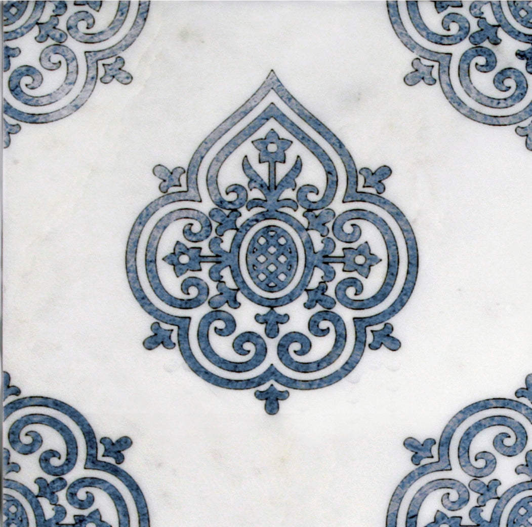 Caprice Sapphire field tile, alternate product view, 3"×3"×3/8" size. Premium travertine for floors and walls.