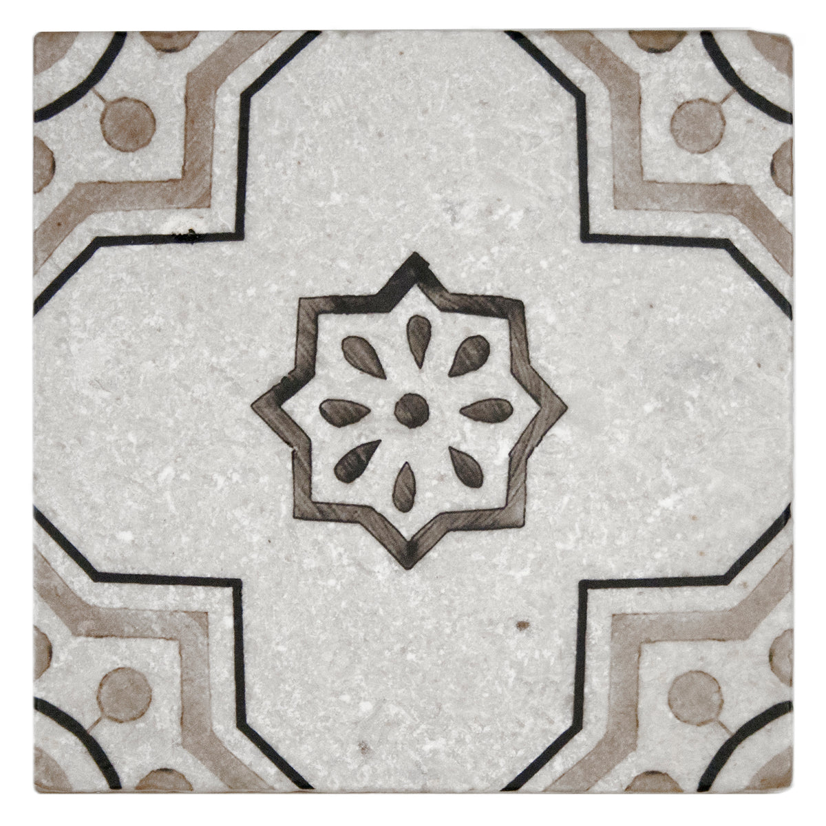 Chapman Almond field tile, top-down product view, 12"×12"×3/8" size. Premium limestone for floors and walls.