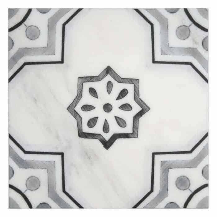 Chapman Almond field tile, alternate product view, 6"×6"×3/8" size. Premium marble for floors and walls.