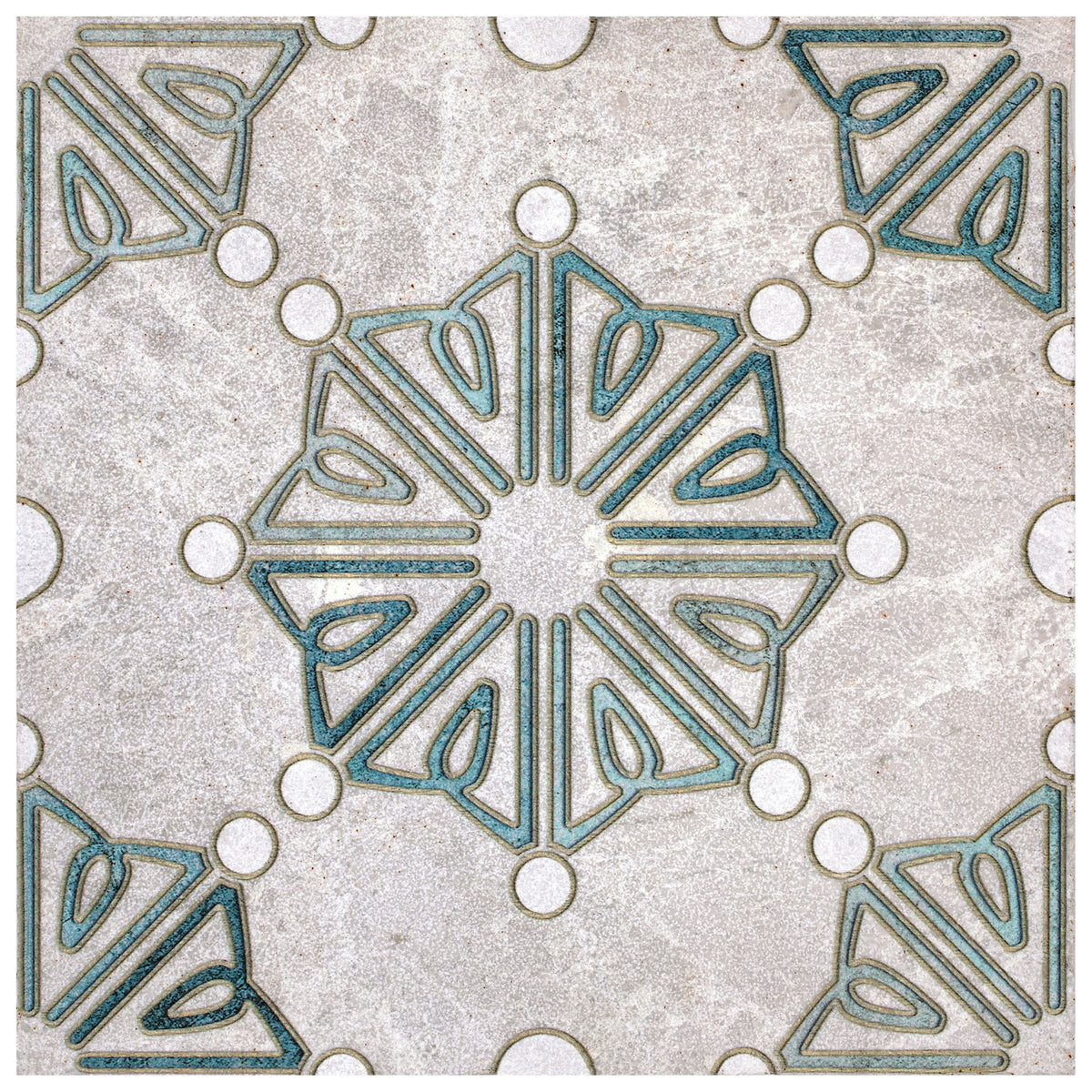 Stone Impressions Dahlia Emerald limestone tile — available at Surface Group