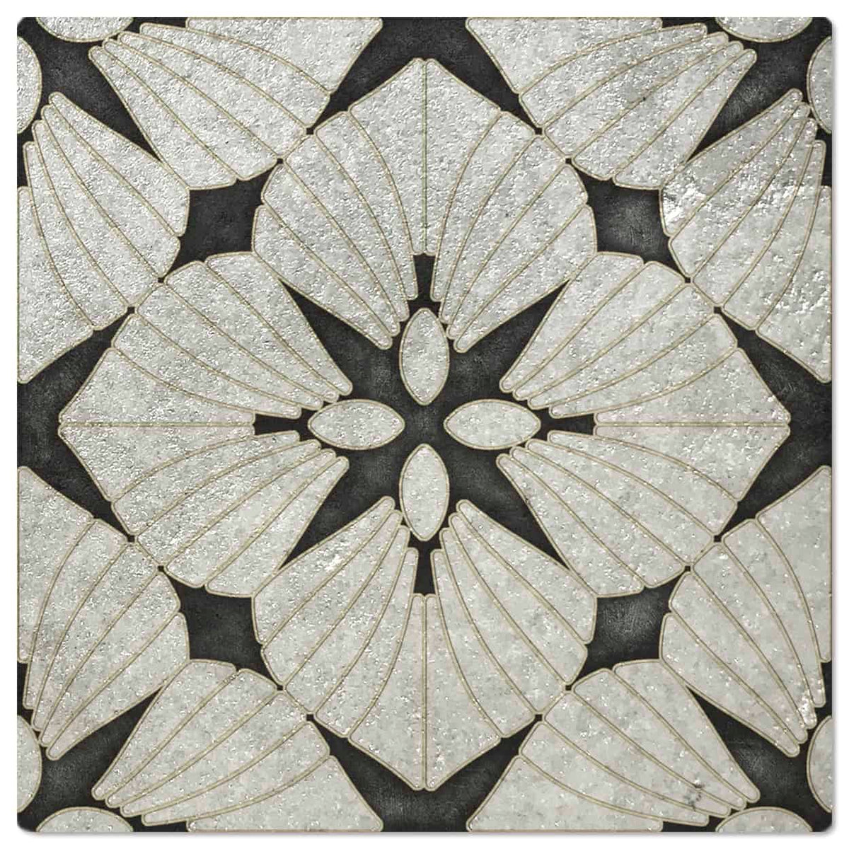 D’Orsay Melanite limestone field tile, top-down product view, 12"×12"×3/8" size. Premium limestone for floors and walls.