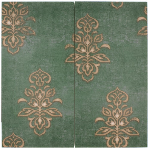 Finial Emerald Bronze field tile, primary product image, 12"×24"×3/8" size. Premium limestone for floors and walls.