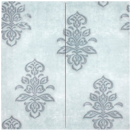Finial Ocean Mist field tile, primary product image, 12"×24"×3/8" size. Premium limestone for floors and walls.