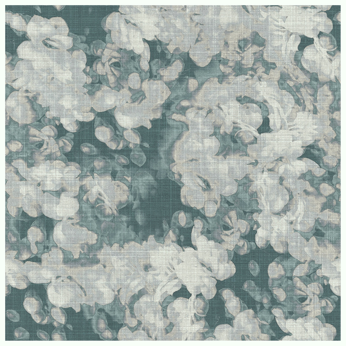 French Floral Pretty Green wallcovering, top-down product view
